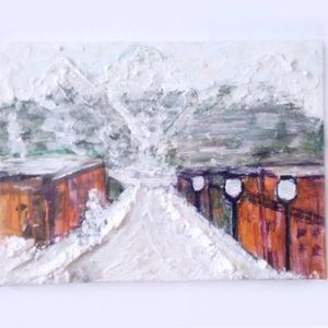 Western Town, Mountain Ski Town Painting